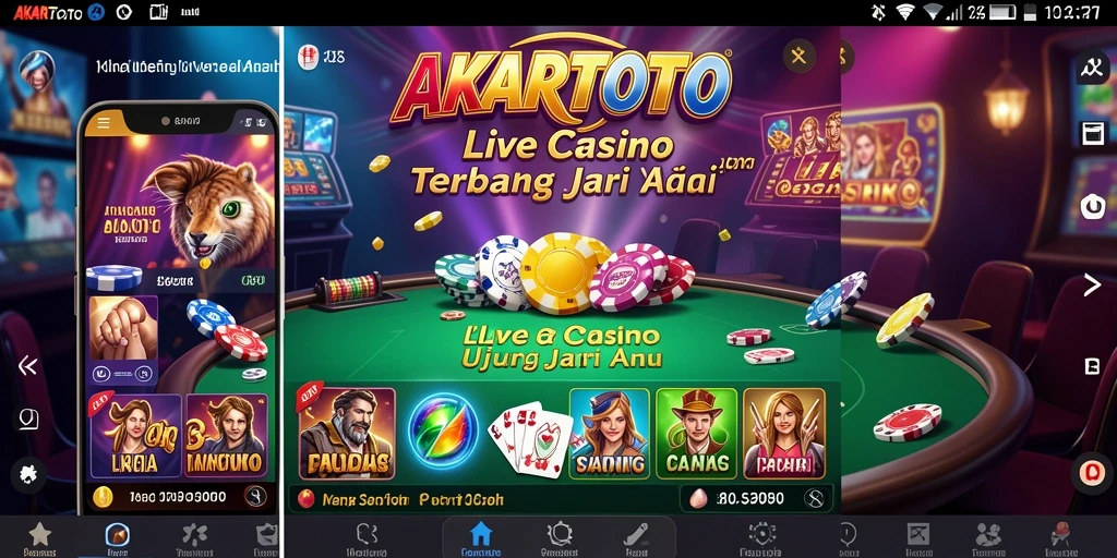 Tampilan gameplay Live Casino yang mendebarkan dan interaktif di AKARTOTO.
