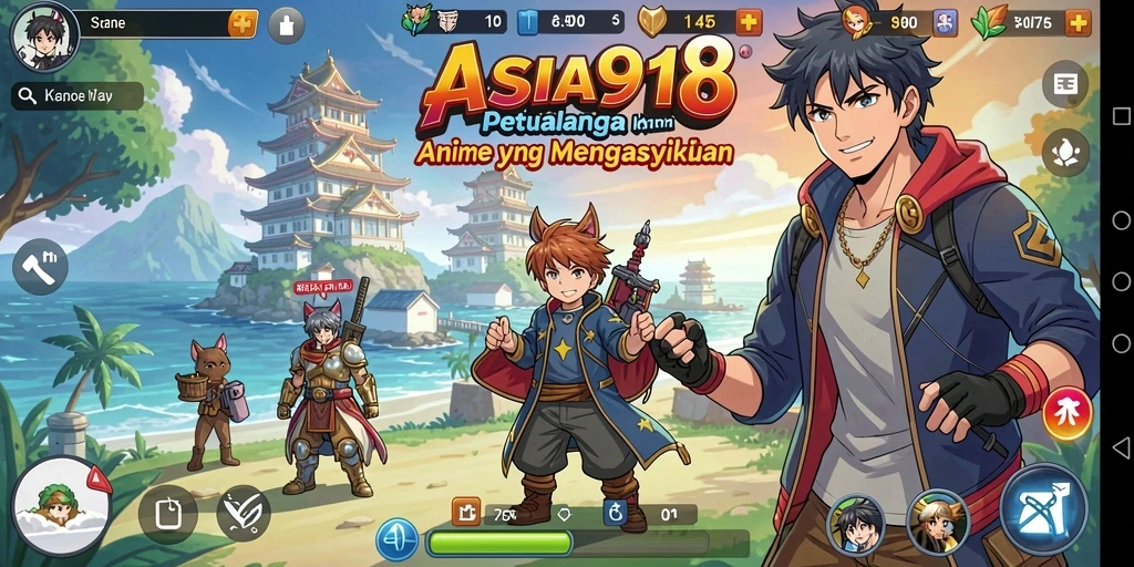 Tampilan gameplay ASIA918 dengan karakter anime ikonik dan aksi mendebarkan.