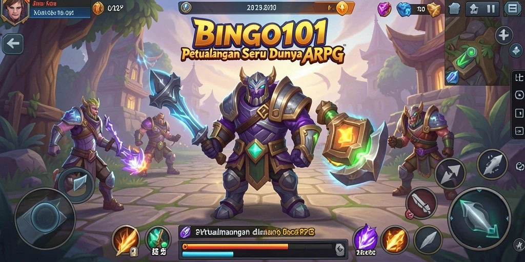 Screenshot utama BINGO101 menampilkan aksi seru dalam gameplay ARPG.