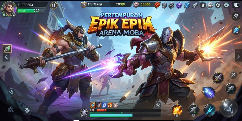 Tampilan karakter dan arena dalam FILTER303 yang menakjubkan.
