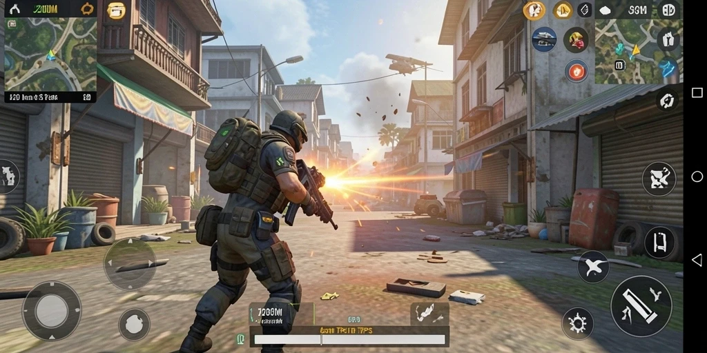 Screenshot menunjukkan aksi mendebarkan dalam game TPS J200M.