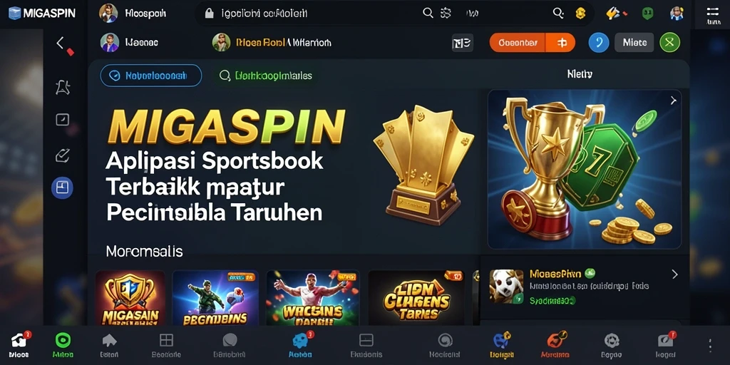 Tampilan gameplay menarik dari aplikasi Sportsbook MIGASPIN.