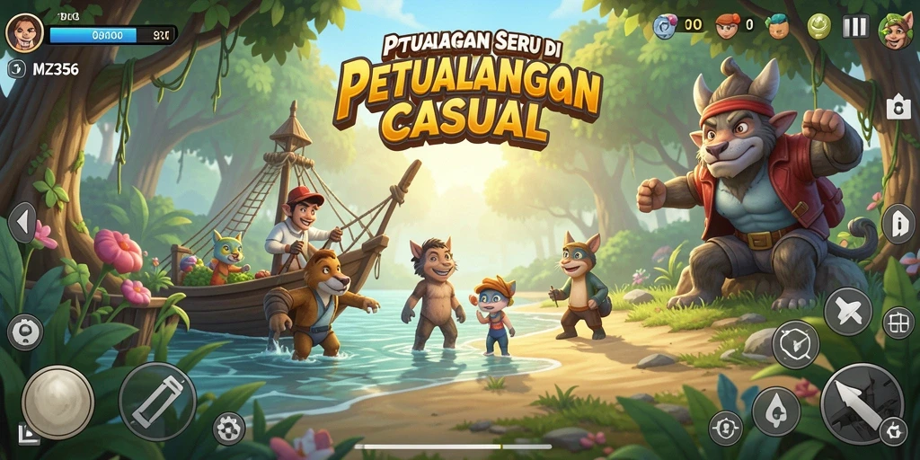 Screenshot gameplay MZ356 yang menampilkan petualangan yang seru.