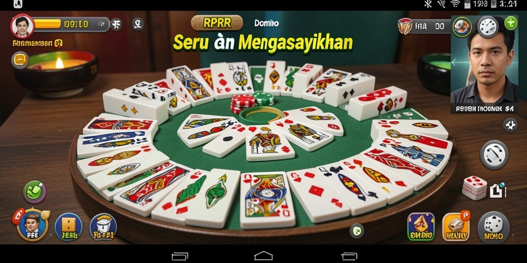Screenshot utama RPRR menampilkan momen seru permainan Domino.