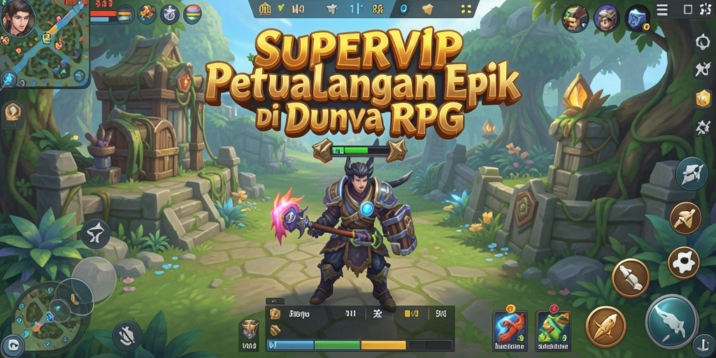 Tampilan gameplay <strong>SUPERVIP</strong> yang menegangkan dan mendebarkan, memperlihatkan aksi RPG yang seru.