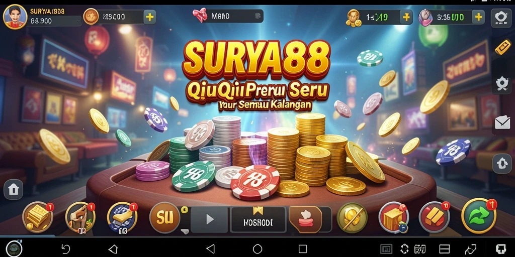 Tampilan seru saat bermain QiuQiu dalam SURYA88.
